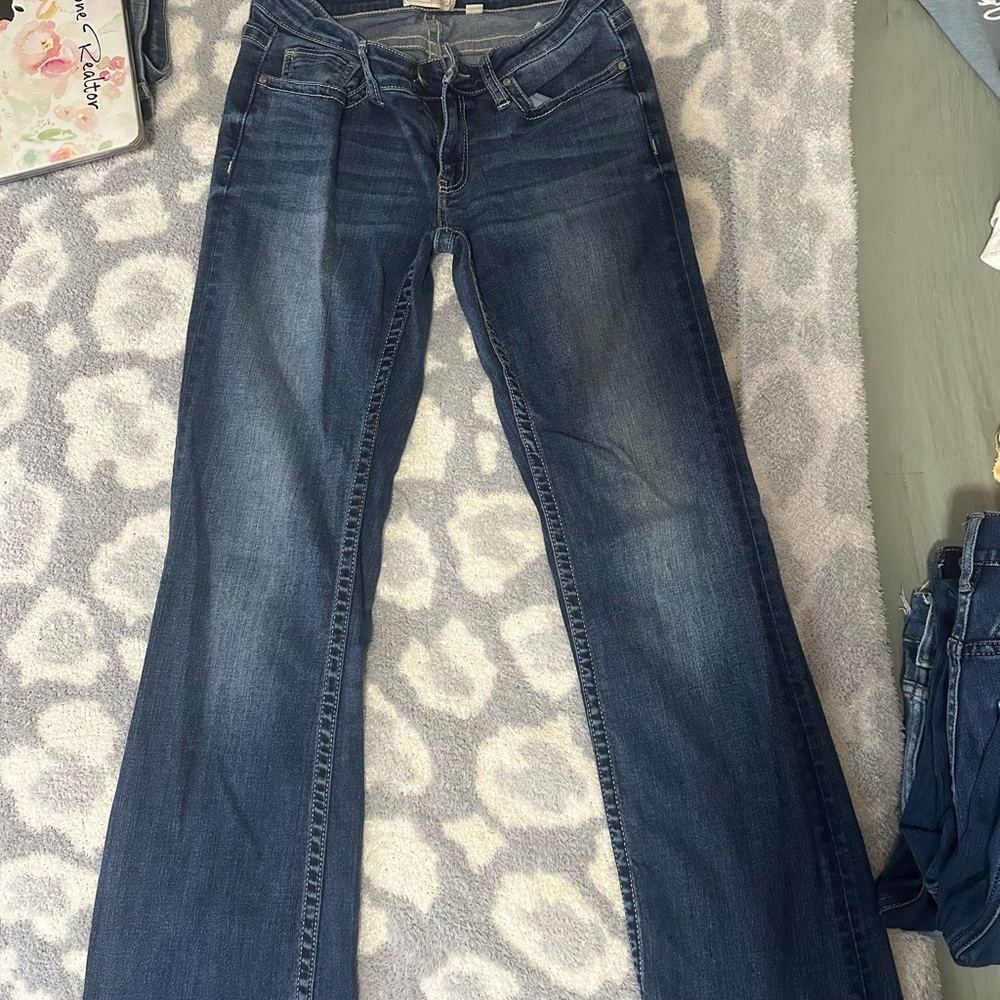 Buckle Dark Blue Flare Jeans